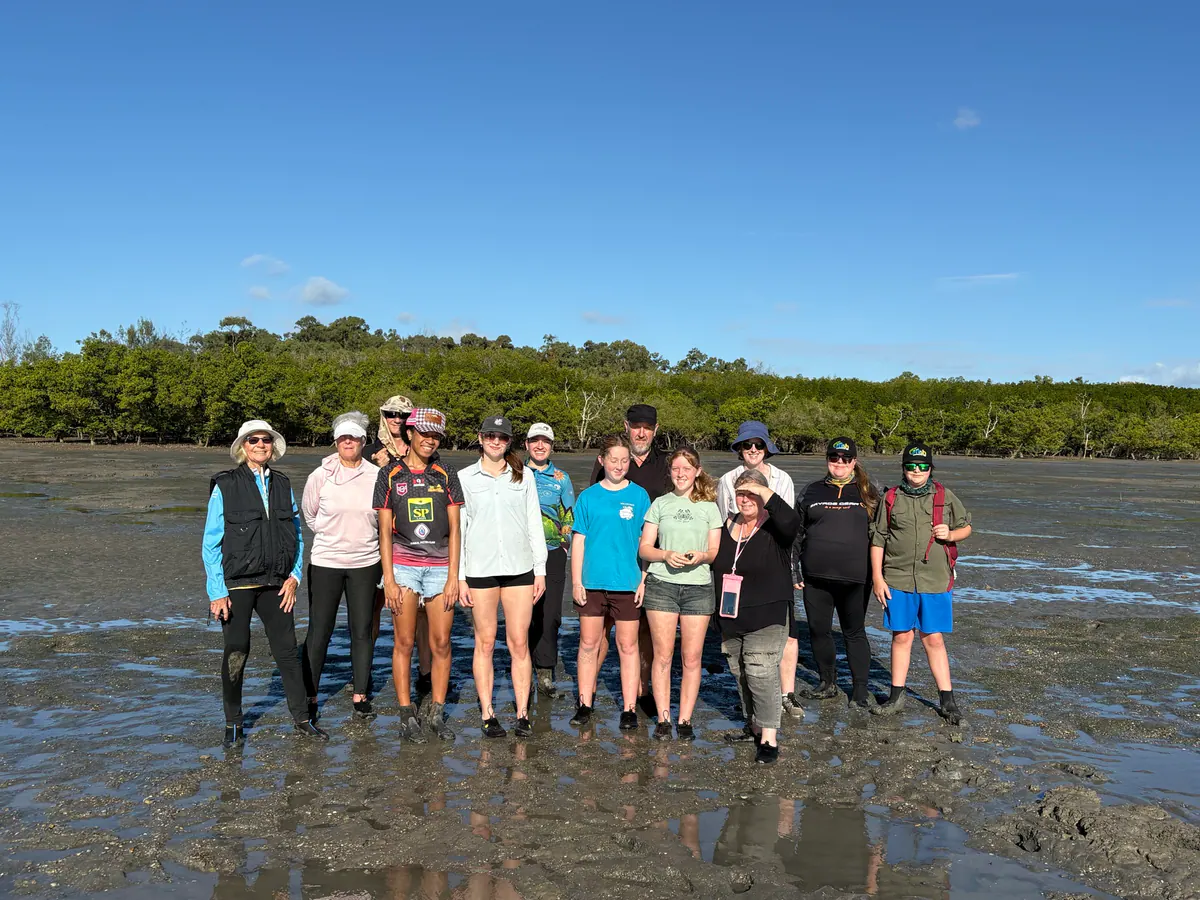 A community group on the mudflats